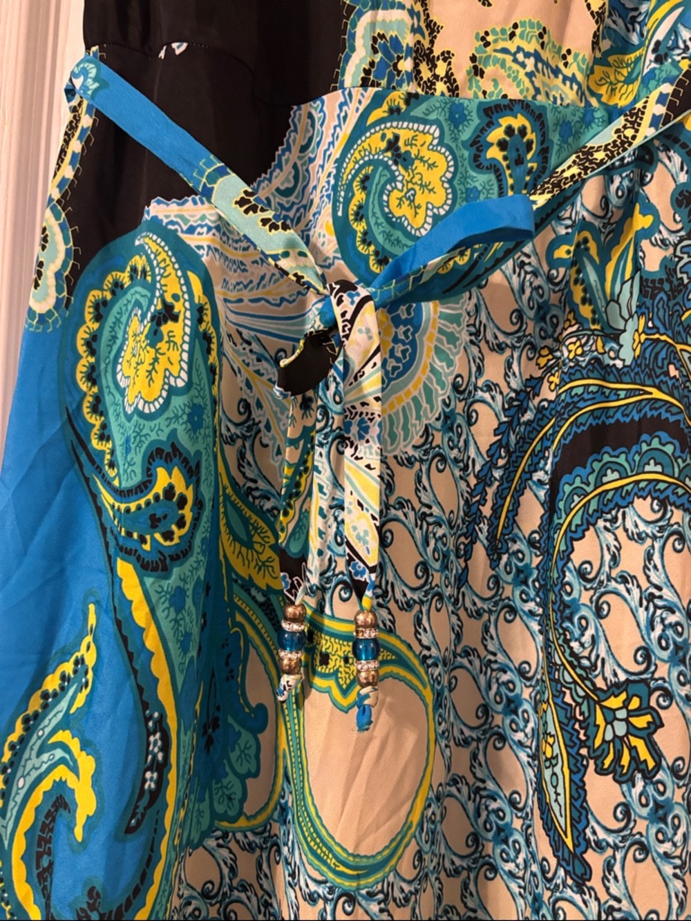 Cache Blue Paisley Maxi Dress with Black Panels never used - Picture 10 of 10